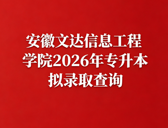 安徽文达信息工程学院2026年专升本拟录取查询